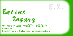 balint kozary business card